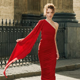 Bianca Red One-Shoulder Dress