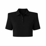 Polo Yaka Crop Tişört