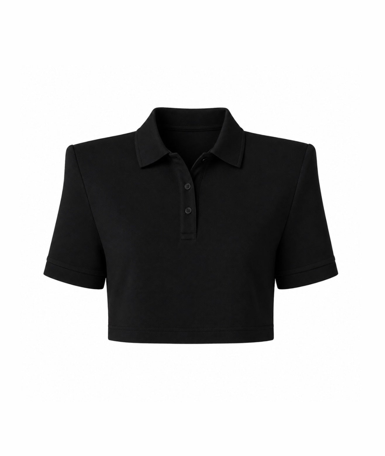 Polo Yaka Crop Tişört
