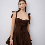 Daria Mini Elbise Kahverengi