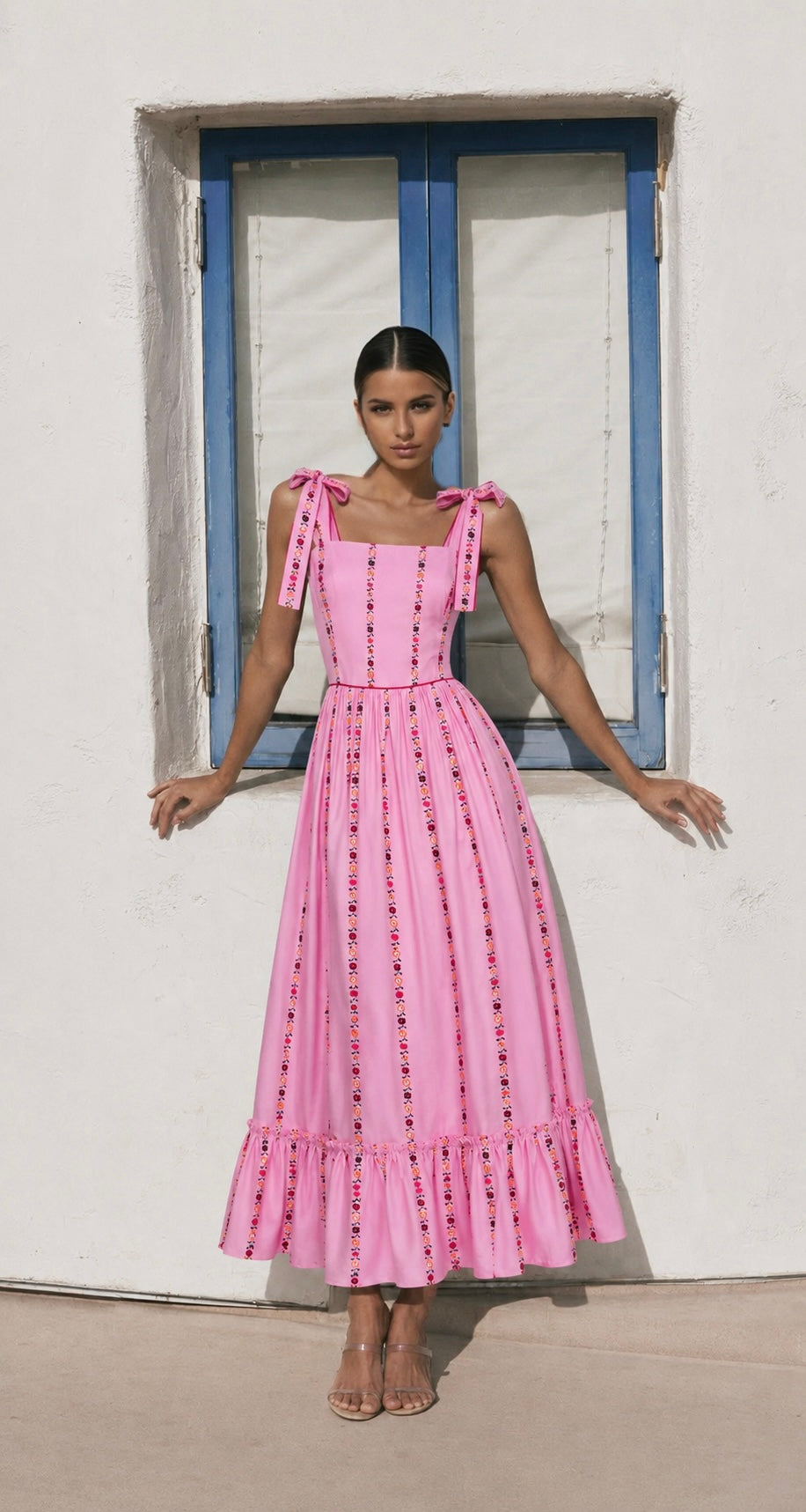 Maya Maxi Elbise Pembe