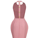 Laulei İnci Dress Sırt Dekolteli Mini Pembe Elbise