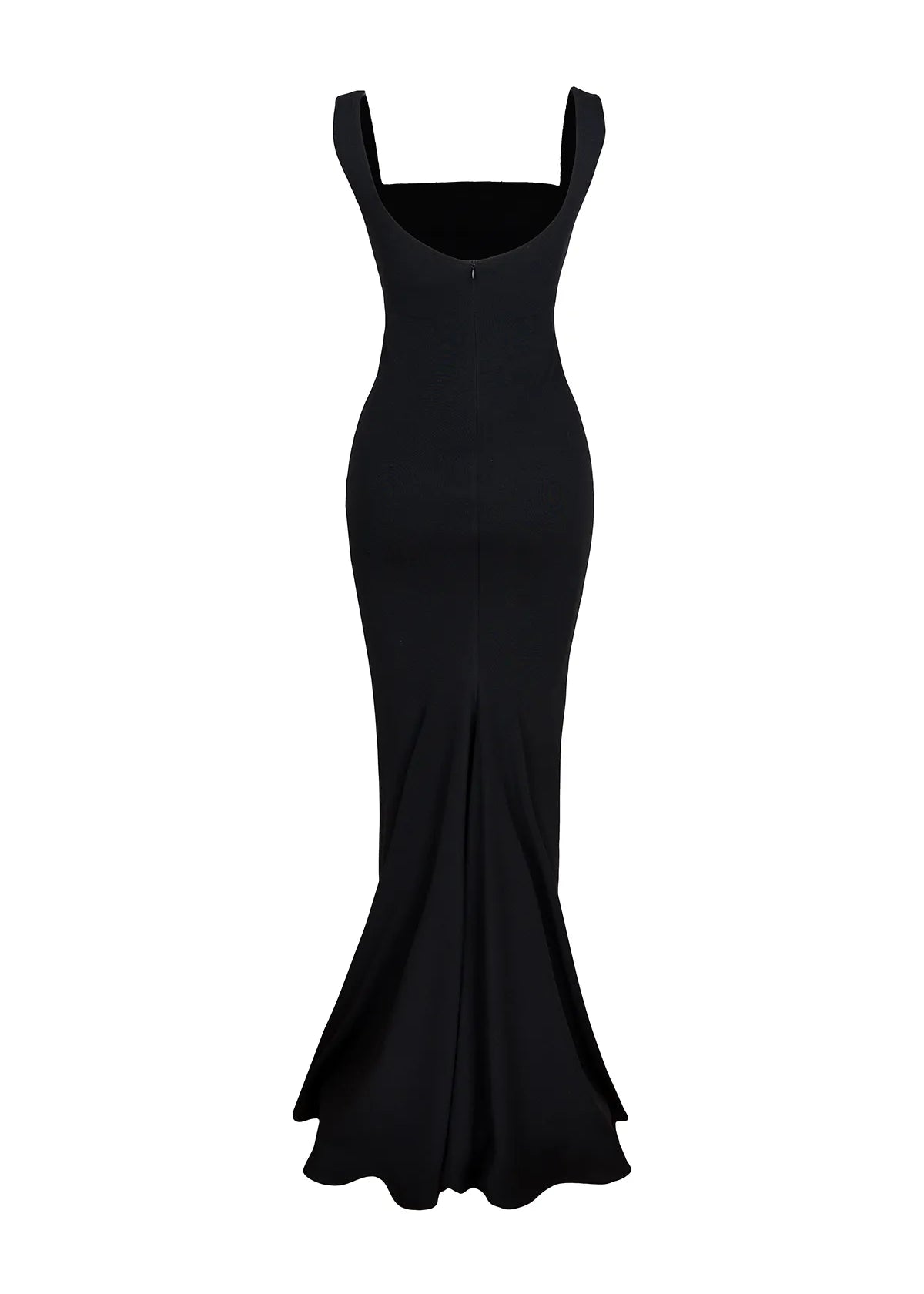 Kare Yaka Siyah Elbise