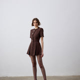İndira Tuvit Mini Elbise Kahve