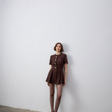 İndira Tuvit Mini Elbise Kahve