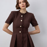 İndira Tuvit Mini Elbise Kahve