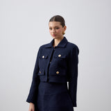 Tüvit Mini Etek Lacivert