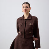 Tüvit Mini Etek Kahverengi