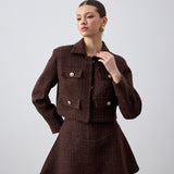 Tüvit Mini Etek Kahverengi