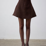 Tüvit Mini Etek Kahverengi