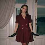 Sadia Blazer Mini Dress Burgundy
