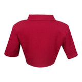 Vatkalı Polo Yaka Bordo Crop
